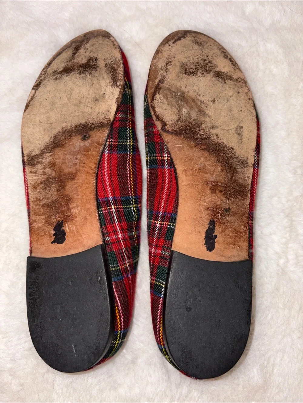 FS/NY French Sole Tartan Plaid Skull Ballet Flats /  9